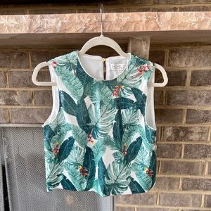 NWOT Rachel Zoe size 4 sequin leaf crop top